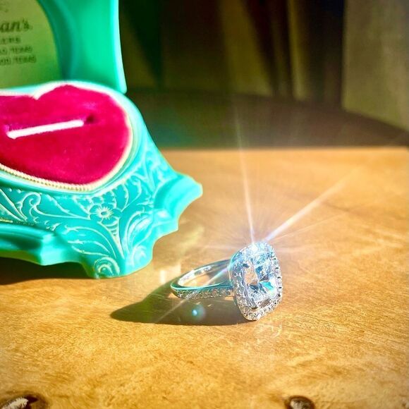 ♥️ Engagement ring, Oval Cushion 4.0 Ct. 14K Ring, by Birkat Elyon size 5 1/2 - Picture 9 of 16